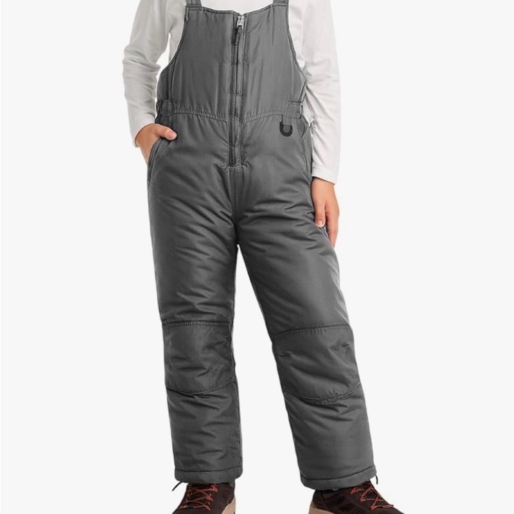 Arctic Hero Kids Gray Puffer Bib Overalls 8/10